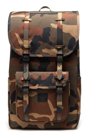 Herschel Little America Backpack in Woodland Camo/Black Label at Nordstrom