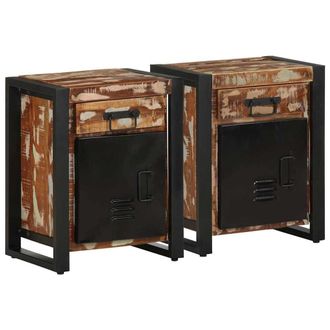 Berkfield Home Bedside Cabinets 2 pcs Multicolour Solid Rough Wood Mango
