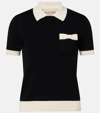 Valentino Bow-detail cotton polo shirt