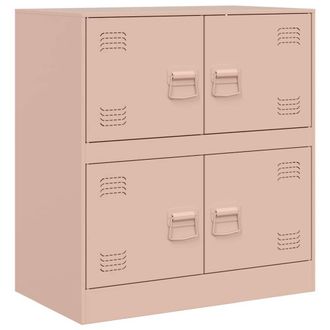 Berkfield Home Sideboard Pink 67x39x73 cm Steel | Size: 67 x 39 x 73 cm