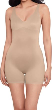 Miraclesuit Show Stopper Low Back All-In-One Bike Short In Warm Beige