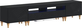 vidaXL Conjunto De 3 Muebles Para Tv Con Led Negro Vidaxl