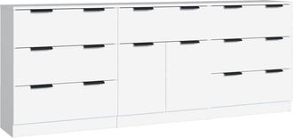vidaXL 3 Piece Sideboards White Engineered Wood vidaXL