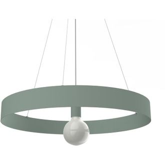 Lumicom Halo Sospensione, 1X E27, max 42W, metallo, iceberg green, D.60cm - Lumicom