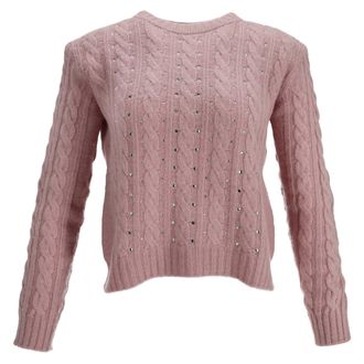 Philosophy di Lorenzo Serafini Philosophy di Lorenzo Serafini Embellished Cable Knit Sweater in Pink Polyamide