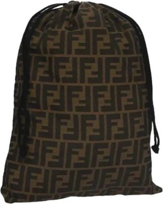 Fendi Pre-owned Bags, female, Brown, Size: ONE SIZE Pre-owned Vintage Zucca Canvas Accessory Pouch