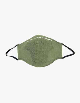 C.P. Company Mens Cp Company Knit Yarn Logo Print Face Mask Green V02 - Tan - Size: OS