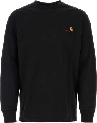 Carhartt Work in Progress American Script L/S T-shirt - Heren - Longsleeves - Zwart - XS - Katoen - Tops