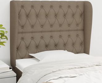 vidaXL Cabecero Con Orejas De Tela Gris Taupe 93x23x118/128 Cm Vidaxl