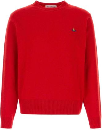 Vivienne Westwood Alex Round Neck - Heren - Ronde hals truien - Rood - XL - Wol - Truien & Vesten