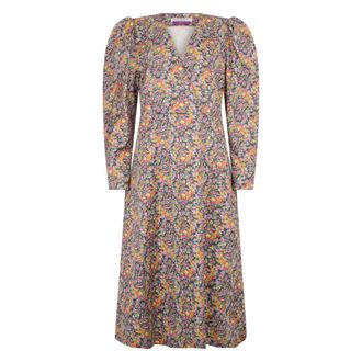 Philosophy di Lorenzo Serafini Gebloemde Midi Jurk - Dames - Casual kleedjes - Veelkleurig - 2XL - Katoen - Kleedjes