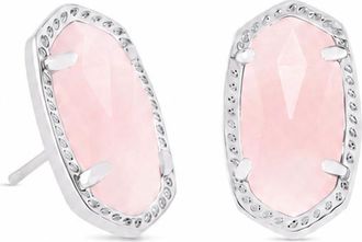 Kendra Scott Ellie Stud Earrings In Rose Quartz
