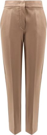 Max Mara Slim-fit Broek - Dames - Slim Fit Broeken - Bruin - S - Leer - Broeken