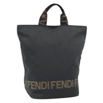 Fendi Pre-owned Tote Bags, female, Black, Size: ONE SIZE Pre-owned Vintage Canvas Tote Bag