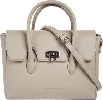 Bugatti Henkeltasche BUGATTI IRIA, Damen, Gr. B/H/T: 27cm x 18cm x 11cm onesize, beige, Polyurethan (PU), unifarben, Taschen Henkeltasche