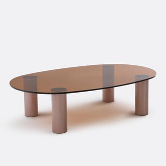 La Redoute Interieurs Salontafel van geborsteld staal en gehard glas Madeline