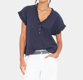 Xirena Darcy V-Neck Top In Star Blue