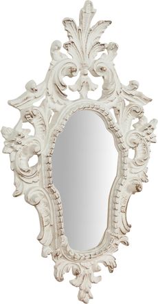 Biscottini International Biscottini - Espejo De Pared De Colgar De Madera Acabado Con Efecto Blanco Envejecido Talla Made In Italy