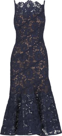 Self Portrait Floral Lace Mermaid Dress With Nude Slip And Hidden Closure