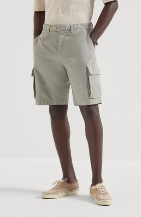 Brunello Cucinelli Gabardine Bermuda shorts in Khaki at Nordstrom, Size 56 It