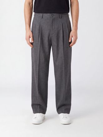 Ami Pantaloni wide leg in pura lana vergine con pince