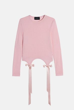 Simone Rocha Maglietta A Maniche Lunghe Con Fiocco