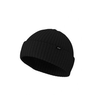 HUGO BOSS Side Logo Cozy Beanie - unisex - Hugo - Accessories - Black - ONE SIZE - Accessories