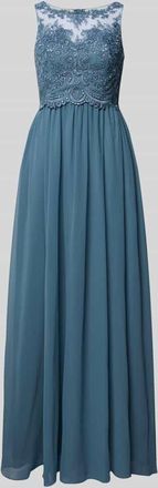 Laona Regular Fit Abendkleid mit Ziersteinbesatz in Petrol, Gr&ouml;&szlig;e 32