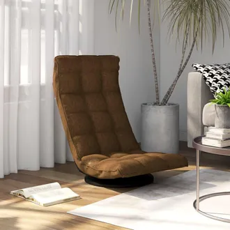 vidaXL Silla De Suelo Giratoria De Tela Marr&oacute;n Vidaxl
