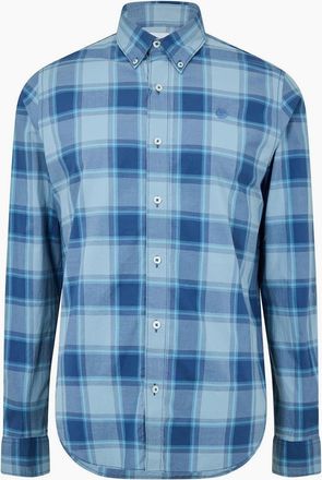 Timberland Mens Check Poplin Button Down Collar Long Sleeve Shirt - Blue - Size: 42/Regular