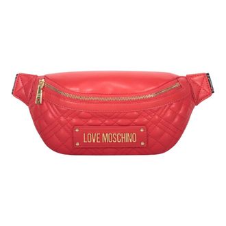 Love Moschino Belt Bags, female, Red, Size: ONE SIZE New Shiny Quilted Marsupio