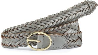 Lascana Lederg&uuml;rtel LASCANA H&uuml;ftg&uuml;rtel, Damen, Gr. 100, grau, Leder, Fischgratmuster, Flechtoptik, Basic, G&uuml;rtel Lederg&uuml;rtel, Flechtg&uuml;rtel, Hoseng&uuml;rtel, G&uuml;rte