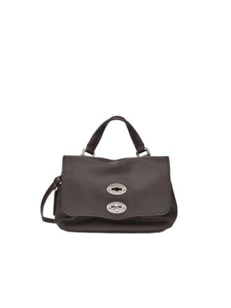 Zanellato Rectangular Handbag with Silver-Tone Turn-Lock Closure