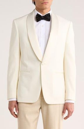 Tommy Hilfiger Satin Shawl Collar Tuxedo Jacket in White Solid at Nordstrom Rack, Size 46 Regular