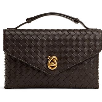 Bottega Veneta Knot Lock Intrecciato Leather Shoulder Bag in 2190 Fondant-M Brass at Nordstrom