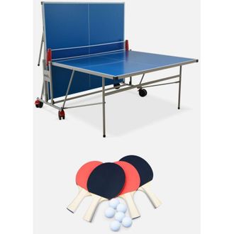Sweeek Mesa De Ping Pong Plegable Para Exterior Con 4 Raquetas Y 6 Pelotas, 274cm