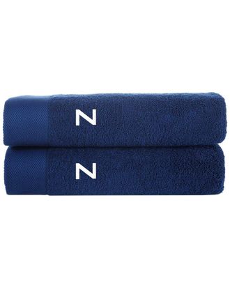 Brooks Brothers Set Of 2 Monogrammed Bath Sheets
