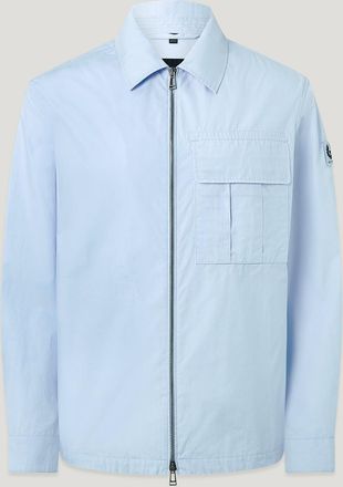 Belstaff Cargo Overshirt Mens Compact Technical Cotton Sky Blue Size 2XL