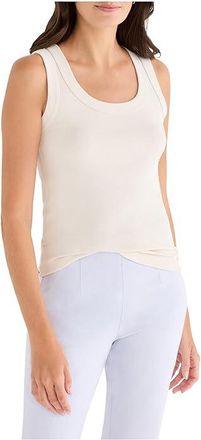 Nic+Zoe Perfect Knit Rib Scoop Tank Top Womens Clothing Coconut : LG (US 12-14), Cotton/Modal/Spandex