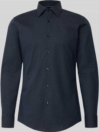 HUGO BOSS Slim Fit Businesshemd aus Baumwoll-Mix Modell HANK in Marine, Gr&ouml;&szlig;e 38
