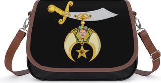 Generic Shriners International Emblem Womens Crossbody Bag Fashion Shoulder Handbags Message Tote Bag with Adjustable Strap