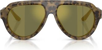 Ferrari Green Mirror Gold Pilot Unisex Sunglasses FH2019U 751/39 56