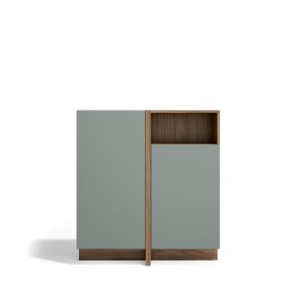 HERDASA Herdasa, Aparador Soho, 2 Puertas Con 1 Hueco Visible, En Melamina, 94x87x27cm, Nogal Y Verde