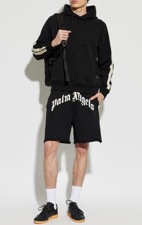 Palm Angels Shorts With Side Stripes, Mens, Black