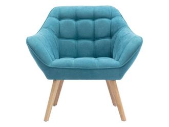 VENTE-UNIQUE.COM Sill&oacute;n cl&aacute;sico poli&eacute;ster azul turquesa
