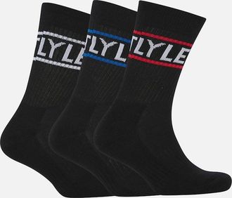 Lyle & Scott Lyle And Scott Mens 3 Pack of Logo Sport Socks - Black - Size: 7/8.5/8/7.5/9/9.5/10/10.5/11