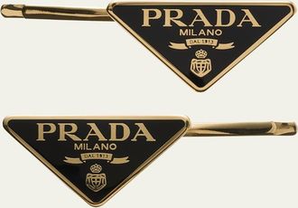Prada Logo Hair Pins, Set of 2