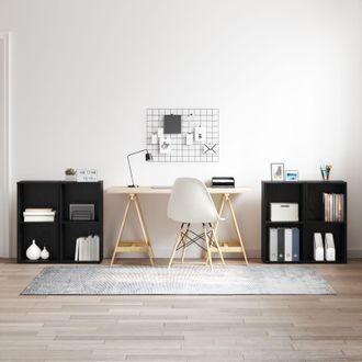 Berkfield Home with Shelf with Storage 4 pcs Black oak 72 x 35 x 36.5 cm Engineered wood