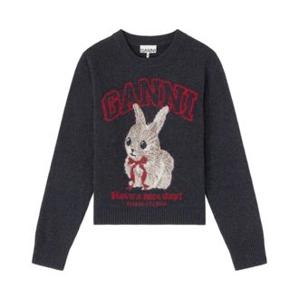 Ganni Jumpers Black - female - Ganni - Round-neck Knitwear - Black - XS - Knitwear
