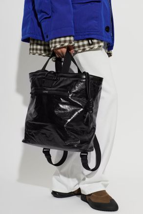 Loewe Squad Leather Backpack, Mens, Black